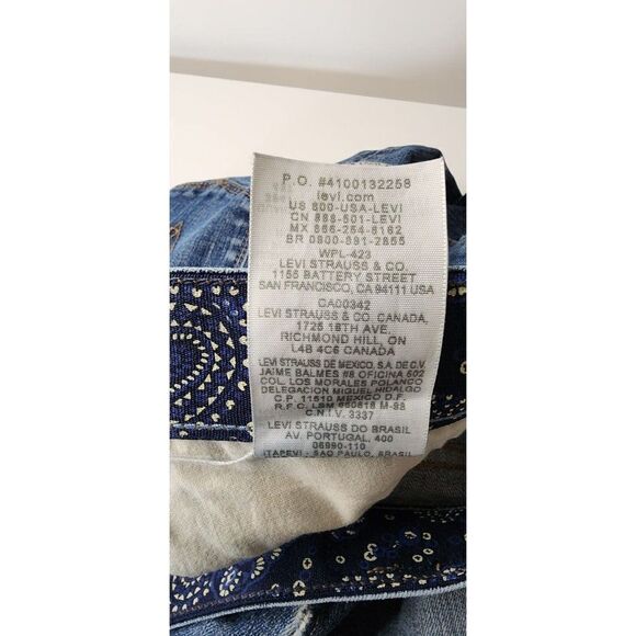 Levi's Straight Leg Women's 8M Blue Jeans with Printed Waist Band - Picture 7 of 10